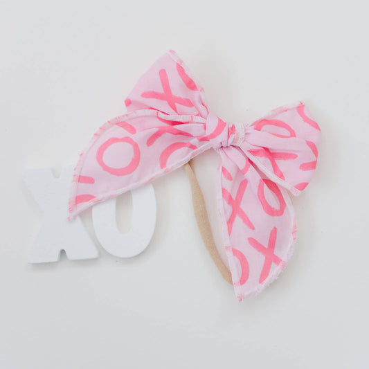 4" XOXO Serged Cotton Hair Bow