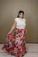 Abstract Print High Waist Maxi Skirt