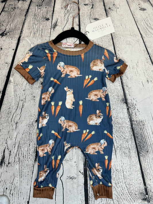 Navy Boy Bunny Romper